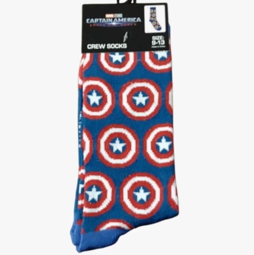 Marvel Captain America Crew Socks Office School Casual Giftable